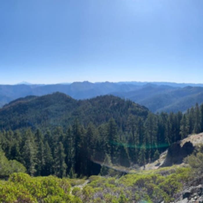 View of the Red Buttes Wilderness to the south. Near Whisky Peak Summit
