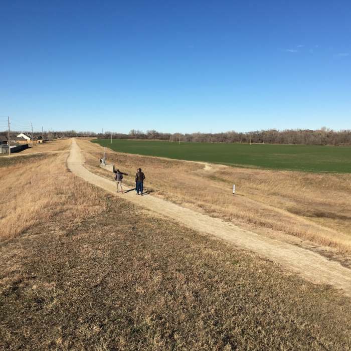 Walking the Salina Levee Trail Near Salina Levee Trail
