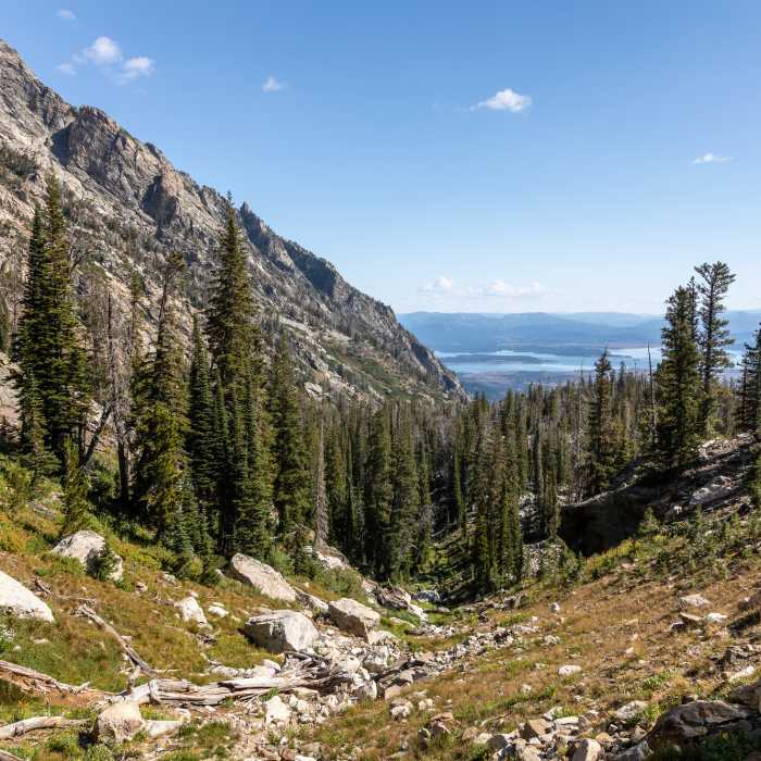 Jackson Lake from Paintbrush Canyon. Near Holly Lake