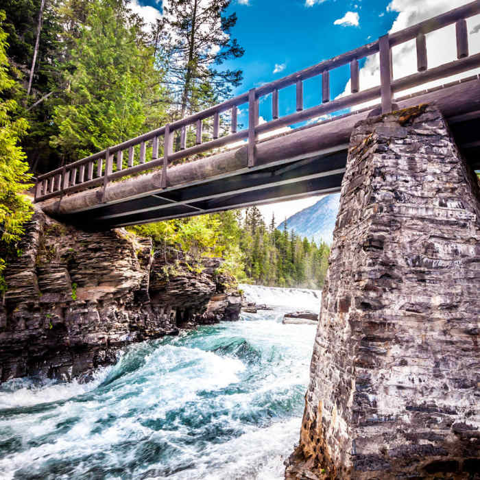 Bridge over the river. Near Upper McDonald Creek