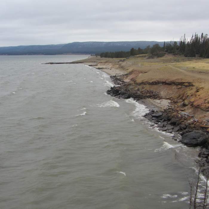 Looking west from Storm Point on a stormy afternoon. Near Storm Point