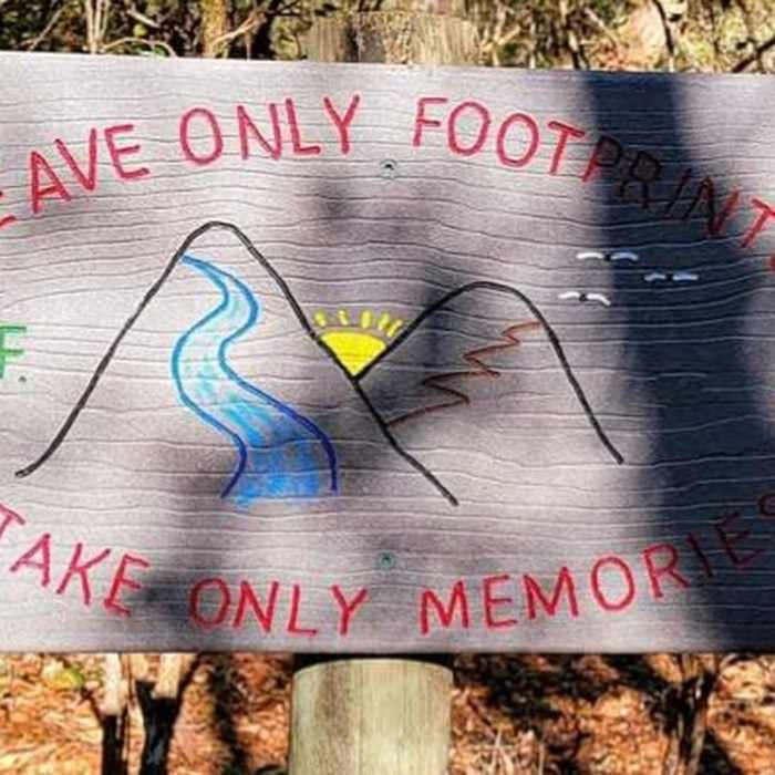 Leave only footprints Near Pioneer Trail