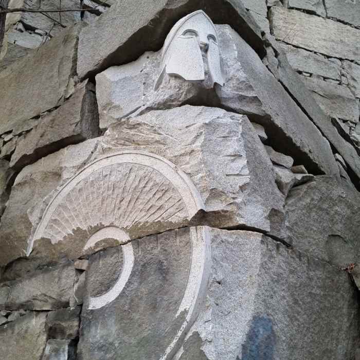 This is one of the granite carvings along Grand Lookout. Near Grand Lookout Out-and-Back