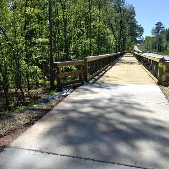 Pedeesteian Bridge over Robertson Creek. Near Creedmoor Cross City Trail