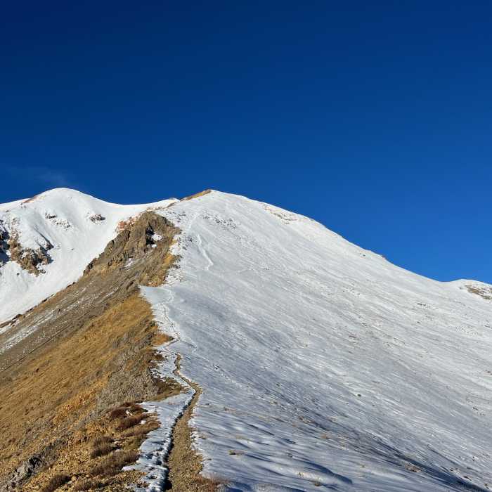 Getting closer to the summit of Redcloud. Near Sunshine Peak Northwest Face