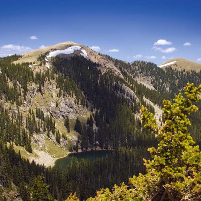 Atop Tesuque Peak looking towards Santa Fe Lake Near Aspen Vista