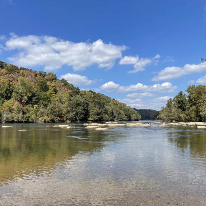 View north of the Chattahoochee from the Whitewater Creek Canoe and Raft Launch Near West Palisades Route