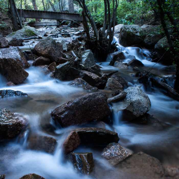 Rushing water on the Seven Bridges Trail. Near Gold Camp Rd.