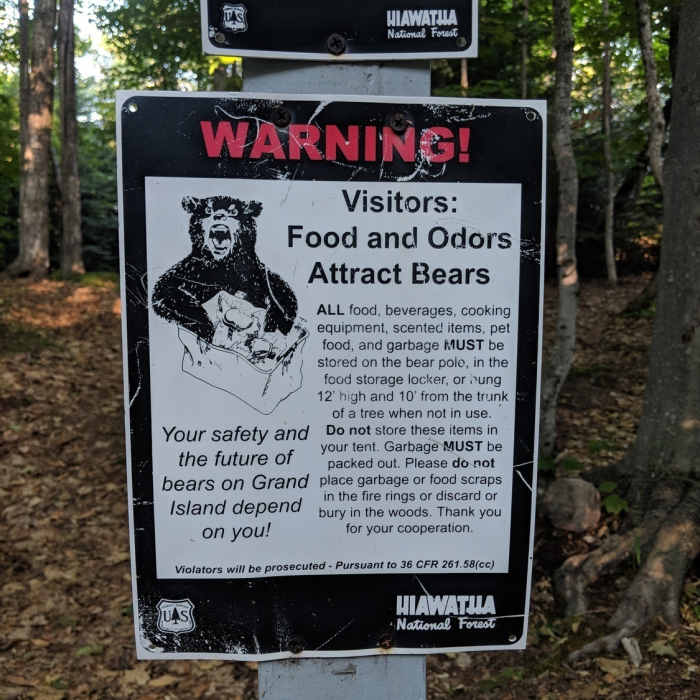 Great Advice About Bears @ Gull Point Campground Near Grand Island Loop