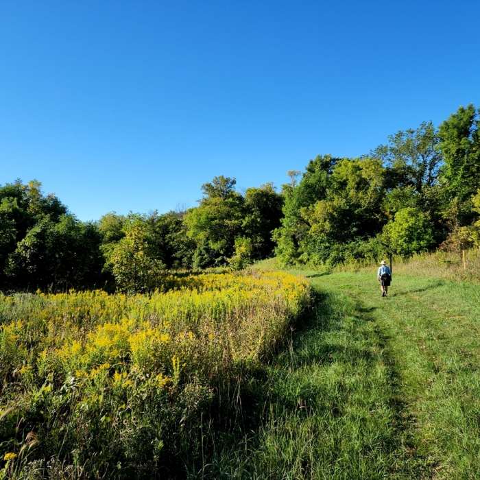 Going south on the unpaved trail. Near Lake Rebecca SW Loop