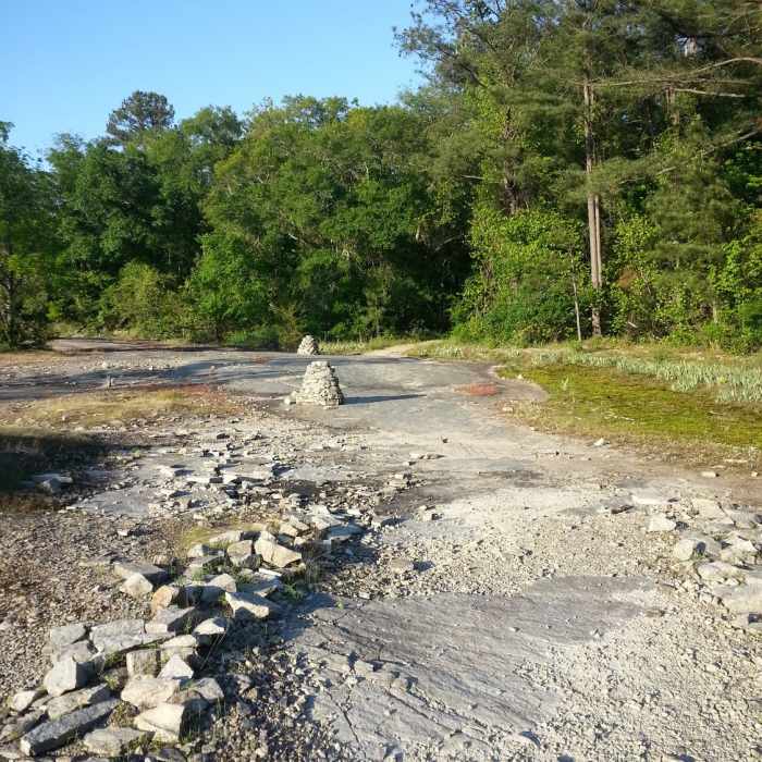 Guide stones along the trail. Near Vaughters Out and Back