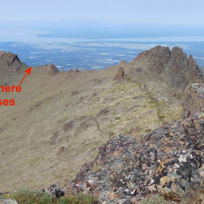 View west from Knoya summit. Near Knoya Peak Trail