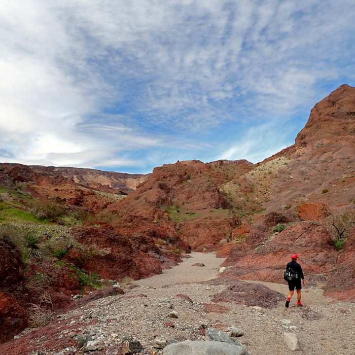 Hiking down Hot Spring Canyon Near Arizona Hot Springs (Ringbolt Hot Springs)