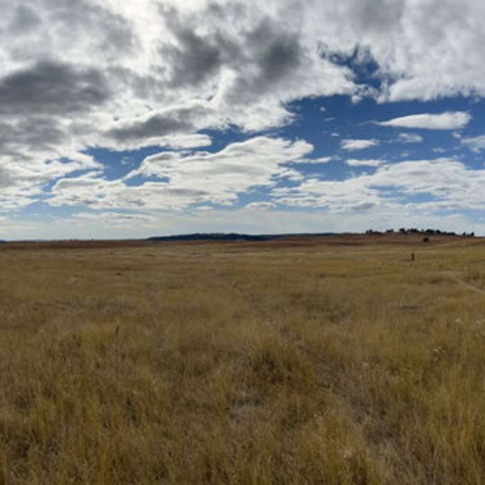 A view over the prairie from the intersection of the Lookout Point Trail and Highland Creek Trail. Near Lookout Point Loop