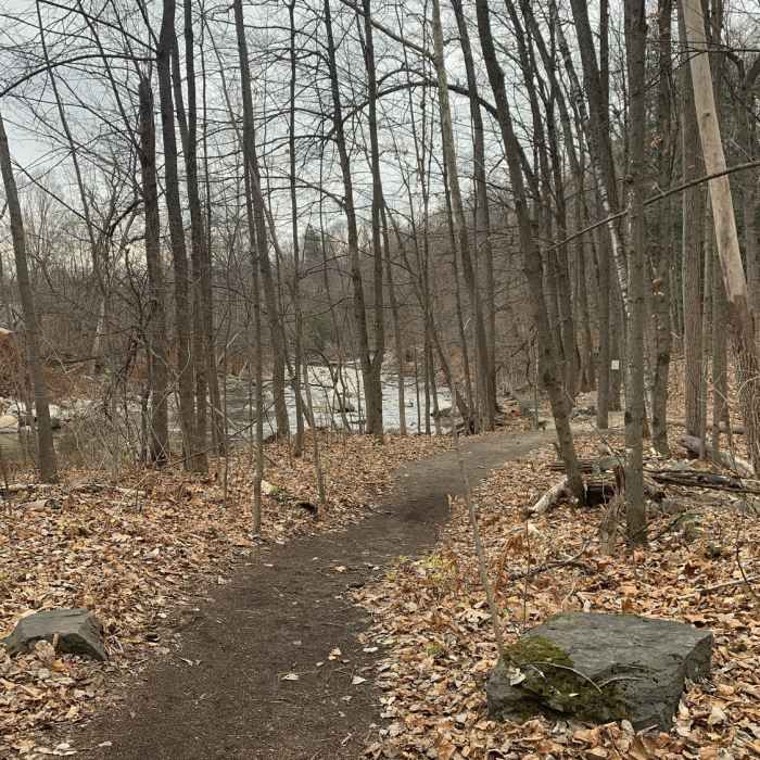 Coffin Factory Loop along New Haven River. Near Village Loop