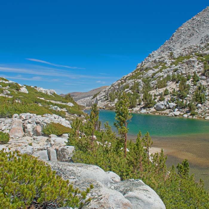 Looking back towards Hilton Lake 7 Near Upper Hilton Lakes Route