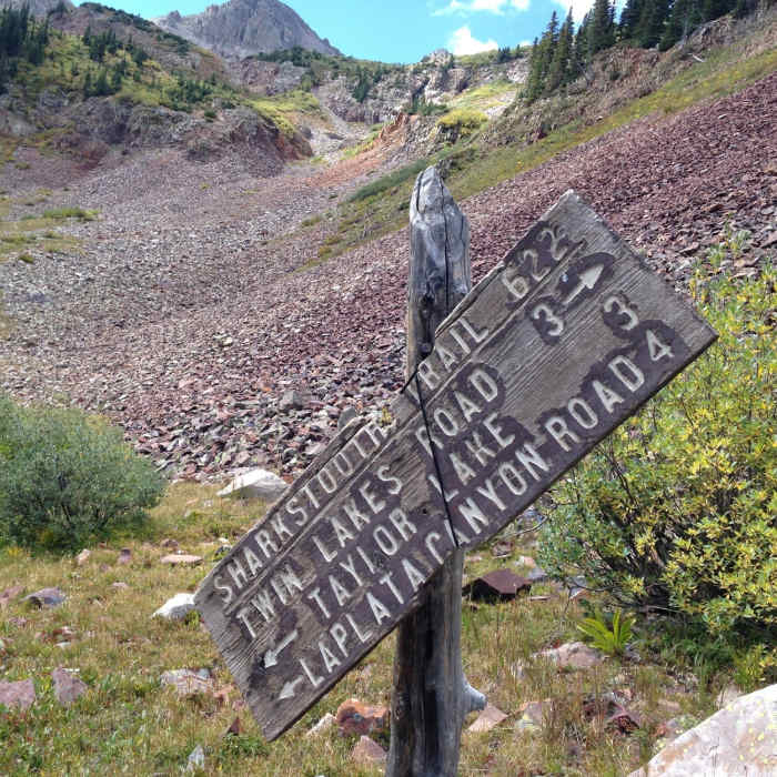 Junction of Sharkstooth Trail and Bear Creek Trail. Near Mancos Spur Trail