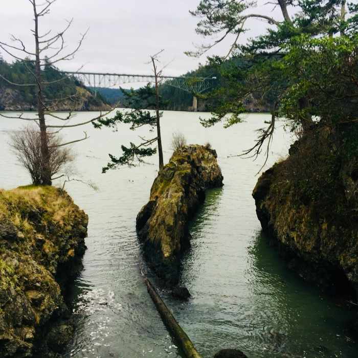 Deception Pass Bridge, from Lighthouse Point. Near Lighthouse Point Loop