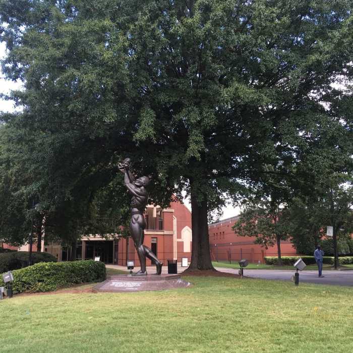The "Behold" Monument commemorating MLK Jr. on the grounds of the MLK Visitor Center. Near Freedom Park (Stone Mountain) Trail