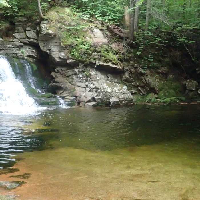 This little falls lets out into a pretty deep pool. Near Snow's Mountain Lower Loop