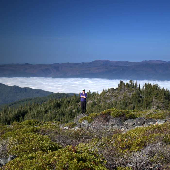 A cloud-filled Illinois Valley from the summit of Mt. Elijah Near Mt. Elijah Trail #1206