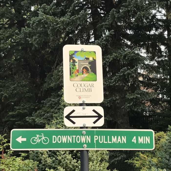 Cougar climb sign Near Cougar Climb