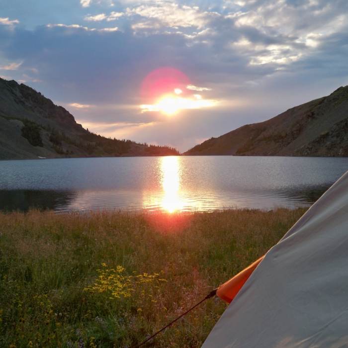 August 2012 - Enjoying a sunrise at copper lake Near Copper Lakes Trail #635