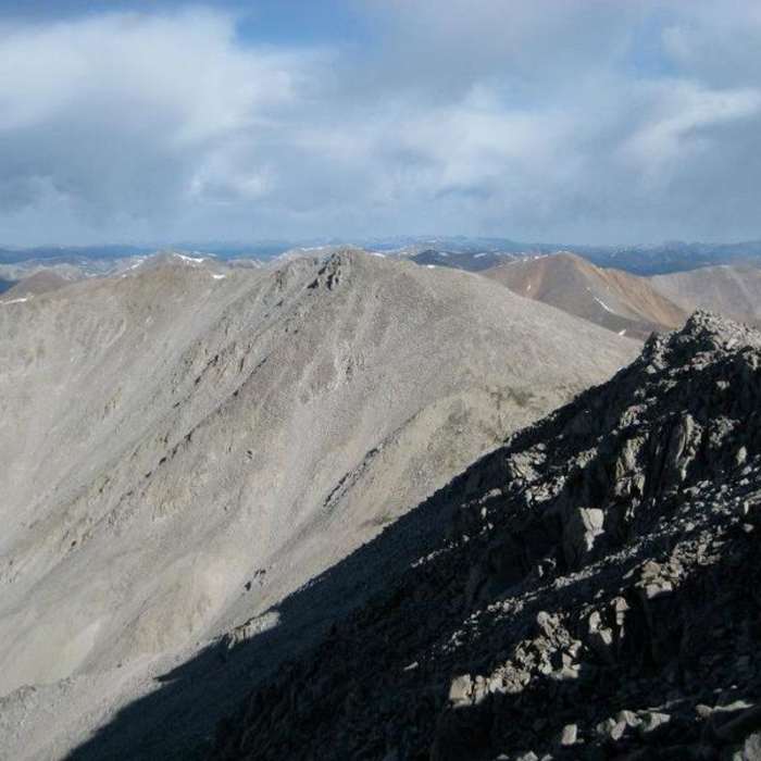 Tabeguache Peak as seen from near Shavano's summit. Near Tabeguache Peak