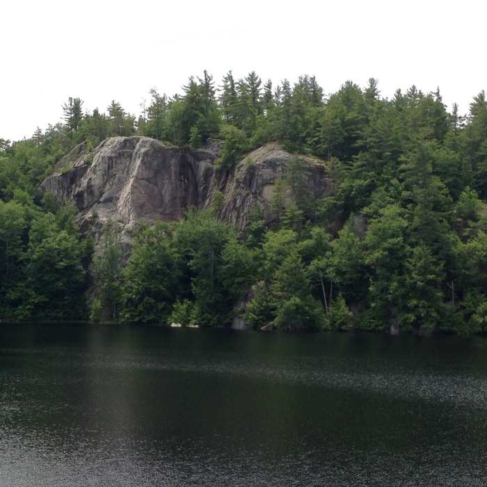 View of cliffs over Stonehouse Pond. Near Overlook-Locke Loop