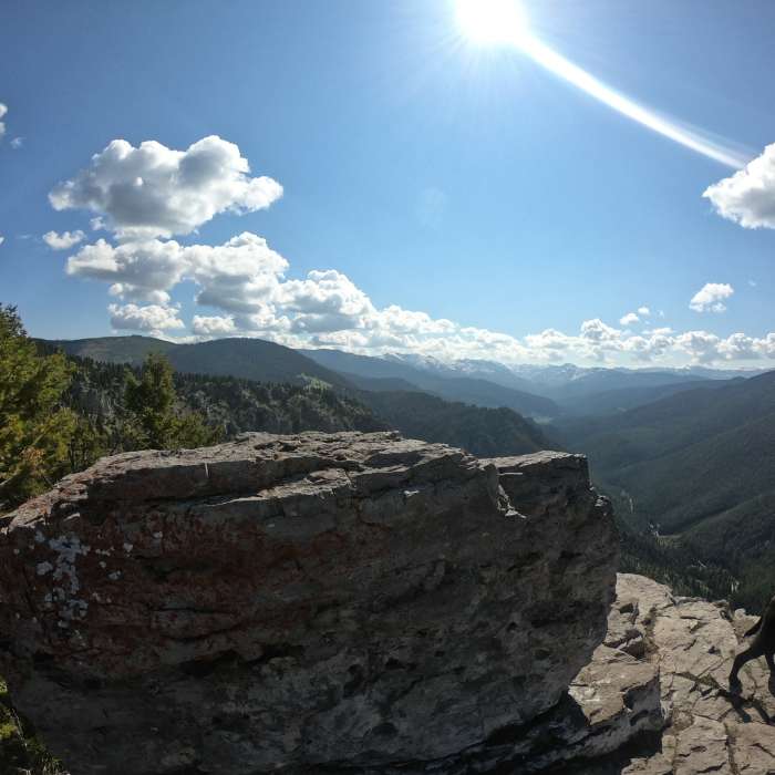 Looking east from Storm Castle Peak. Near Storm Castle Mountain Trail #92