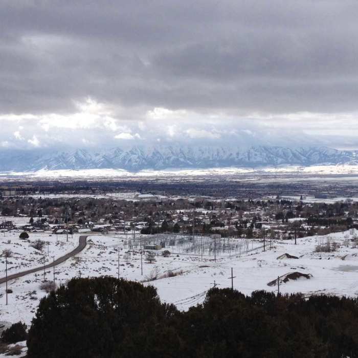 A view of Cache Valley from down lower on the King Nature Park North Ridge Trail Near Ridgeline Trail
