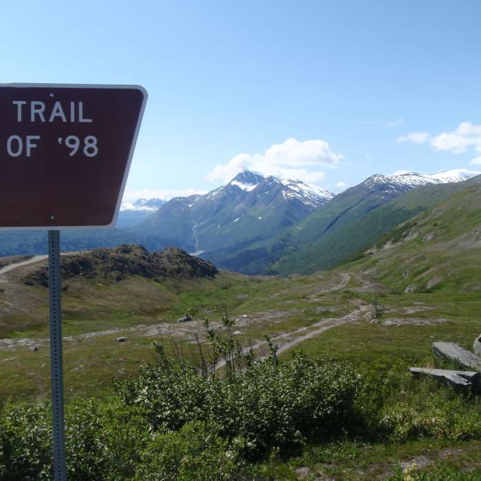 This is the upper trailhead of the Trail of '98. Near Trail of '98