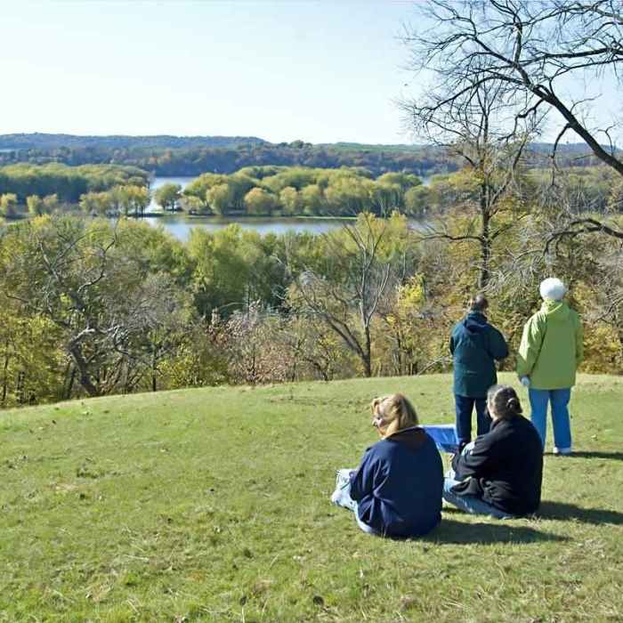 The Mississippi River Overlook is a beautiful spot to be in the fall. Near Galena River Trail: Aiken Segment