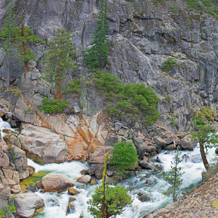 Below Huckleberry Trail, Kennedy Creek joins the river. Near Huckleberry Trail