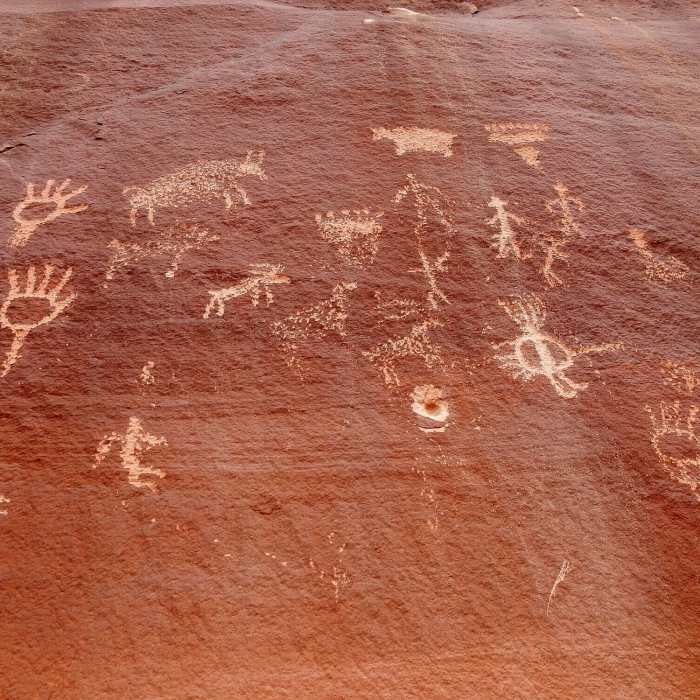 Interesting Petroglyphs in Big Dominguez Canyon. Near Big Dominguez Canyon