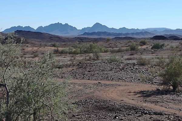 Plomosa Mountains Cut Across